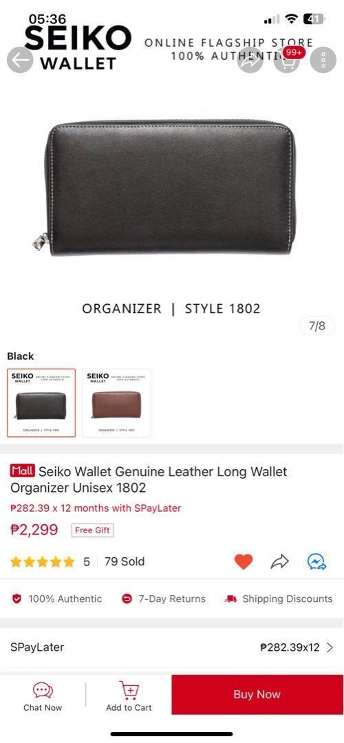 Seiko Long wallet - genuine leather (Category: Wallets & Card holders) located in Quezon City. Submitted by praise22 (Listing ID 1267731612, Image 3). Description: Used twice only.
