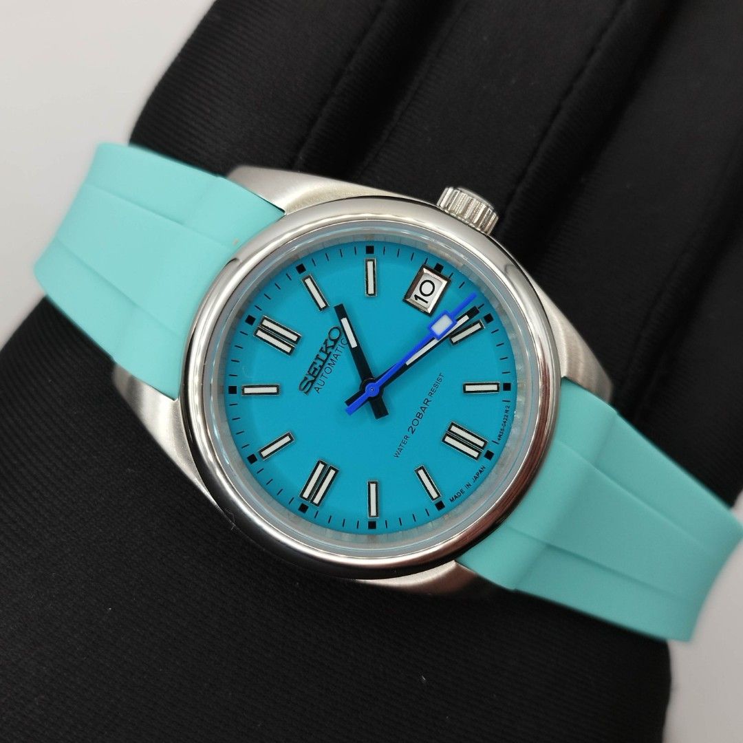 Seikolex 36mm Tiffany (Category: Women's Watches) located in Quezon City. Submitted by ars_watches (Listing ID 1267602979, Image 1). Description: this watch is customize build by us and not affiliated with it's brand original NH35 movement 904L stainless steel aftermarket base silicon strap sapphire glass 36mm case dm with box and paper bag winding hacking mechanism.