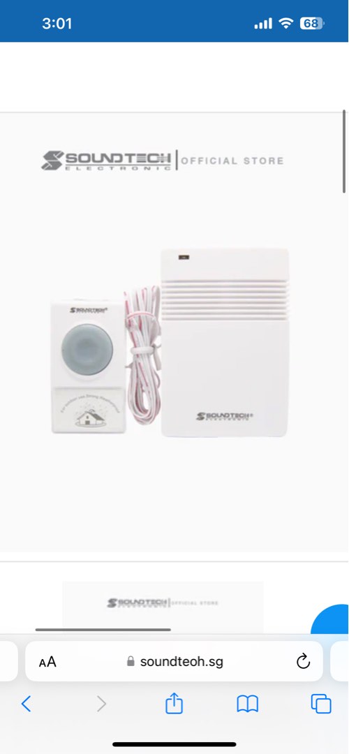 Soundtech Electronic SoundTeoh Wired Electronic Doorbell, Furniture & Home Living, Security ...
