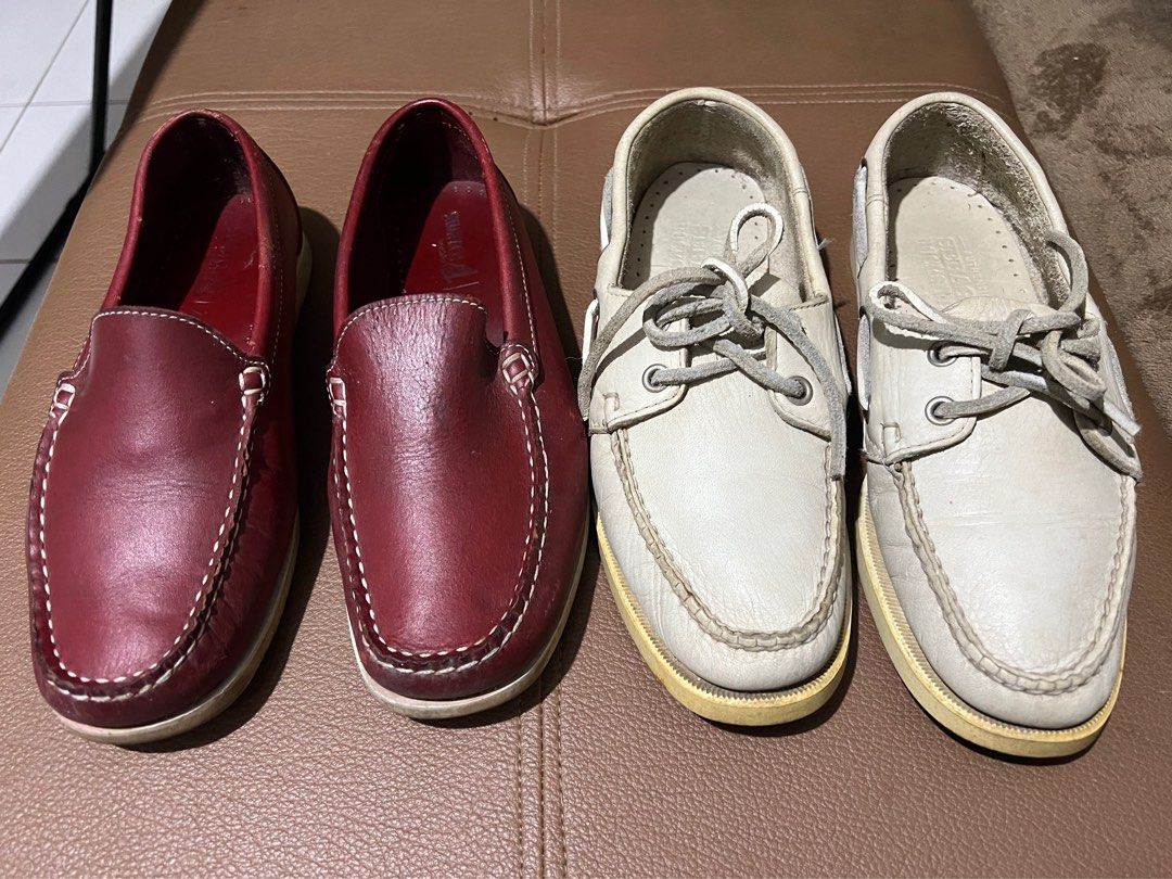 SPERRY & SEBAGO TAKE ALL (Category: Loafers) located in Quezon City. Submitted by rmave (Listing ID 1267592982, Image 1). Description: SPERRY & SEBAGO Guaranteed Authentic bought in US Both made of thick genuine leather My personal use Size of both : 37-38 Bought brand new at 5k each pair=10k Color: Maroon & Cream Looks new RFS: Decluttering Price: 5000 Last Pruce:3000 for 2 FIXED LAST PRICE SO LOW NA WAG NA TUMAWAD PO Location: Condo in Quezon C