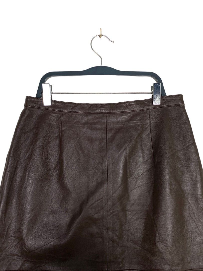 Talbots brown clearance leather skirt