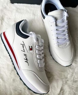 NEW TOMMY HILFIGER LINDEE WOMEN S WHITE LACE UP SNEAKERS SHOES