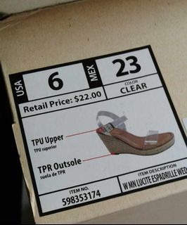Transparent US Wedge Size 6