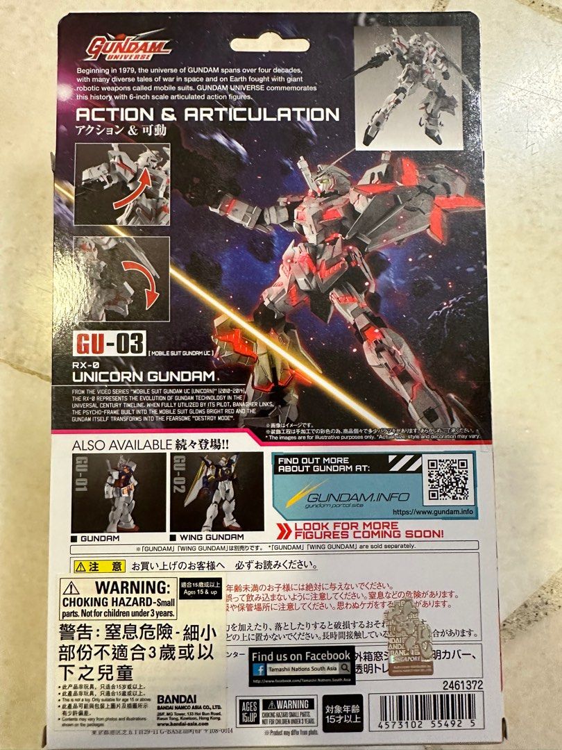 Unicorn RX-0 Unicorn Gundam Gundam Universe Tamashii Nations (Category: Gundam Model Kits) located in Singapore. Submitted by la__la (Listing ID 1267699625, Image 3). Description: Brand new in box Original.