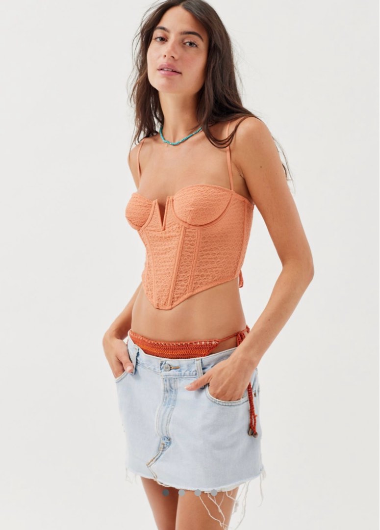 Urban Outfitters Out From Under Diamond Mesh Corset, Women's Fashion, Tops,  Sleeveless on Carousell