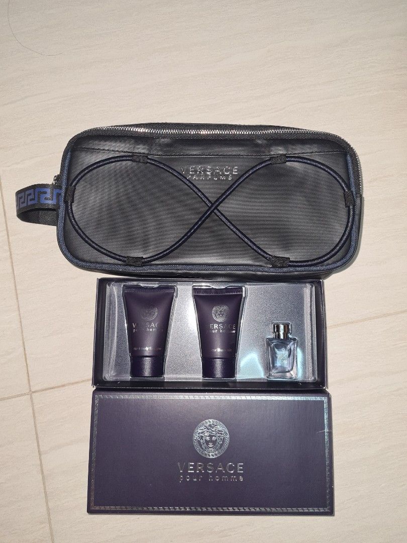versace toiletry bag toilette shampoo and after shave balm