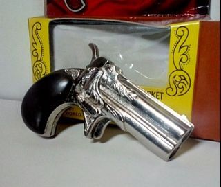 Vintage1970's Pocket Derringer Diecast Toy Cap Gun Double Barrel