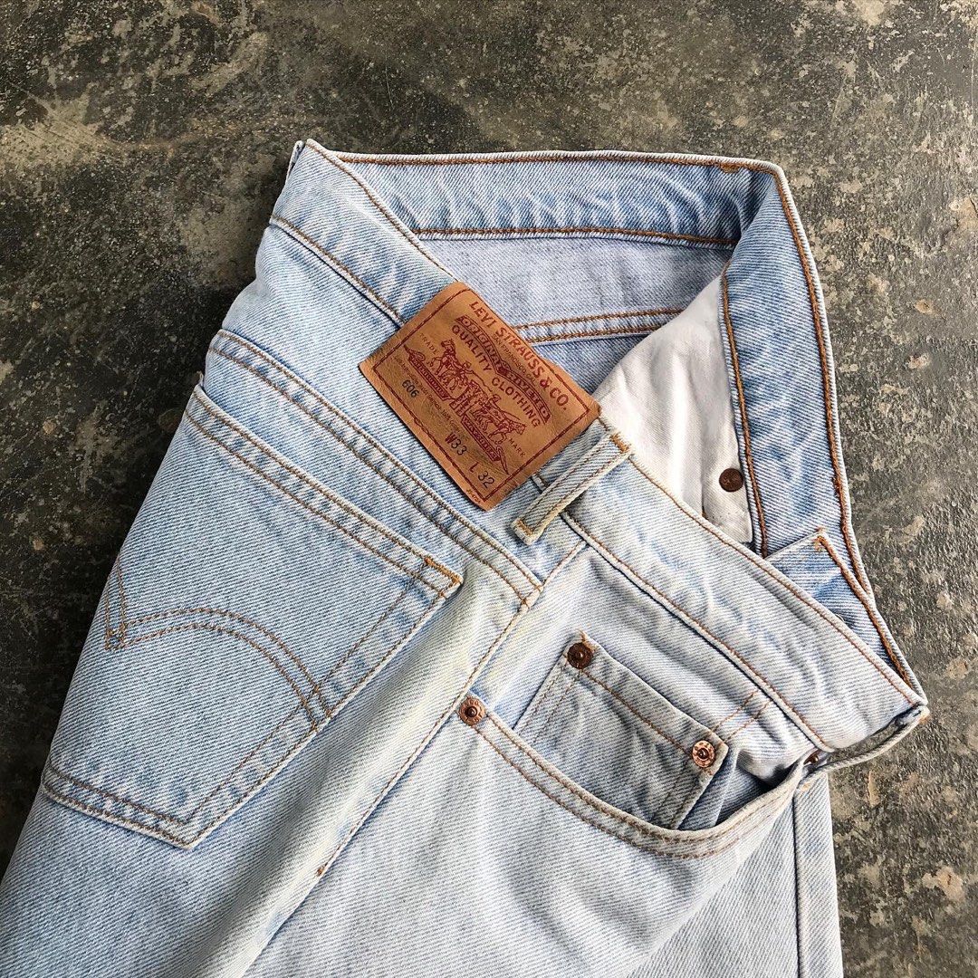 Vintage 80 s Levis 606 Straight Cutting Jeans Women s Fashion