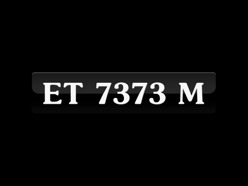 Vintage Car Number Plate for Sale ET 7373 M (ET7373M), Car Accessories