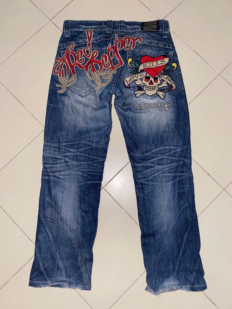 Vintage Embroidery Red Pepper x Ed Hardy Jeans, Men's