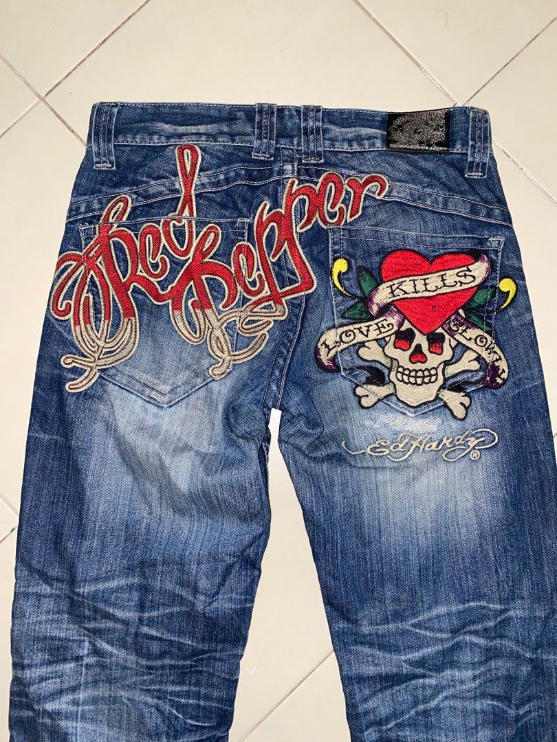 Vintage Embroidery Red Pepper x Ed Hardy Jeans, Men's
