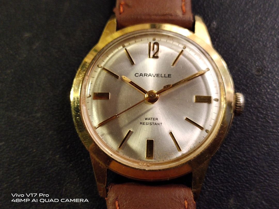 Vtg Caravelle by Bulova Mechanical Hand Winding Watch Men s