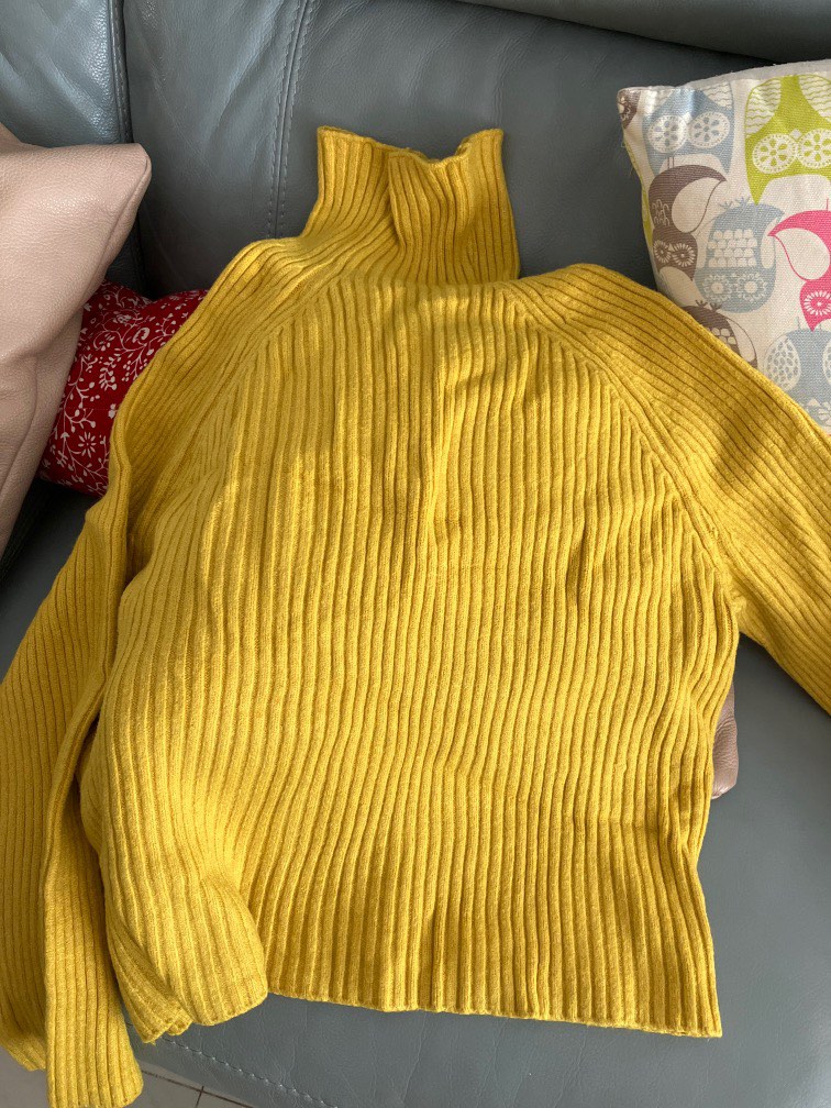 yellow turtleneck sweater, Women's Fashion, Coats, Jackets and