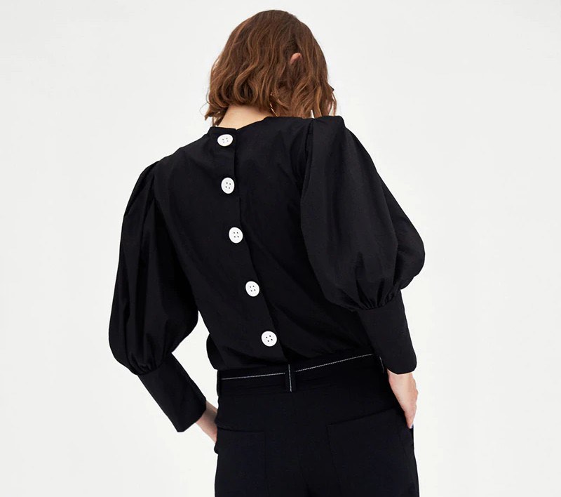 Blouse Longue Zara Femme Taille 40 - Noir-bronze, Style Décontracté, Occasion Très Bon état