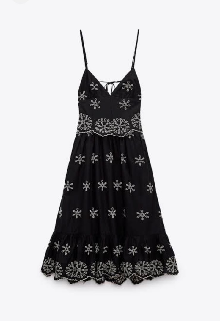 zara contrast embroidered dress Zara A Wedding Dress main image 1