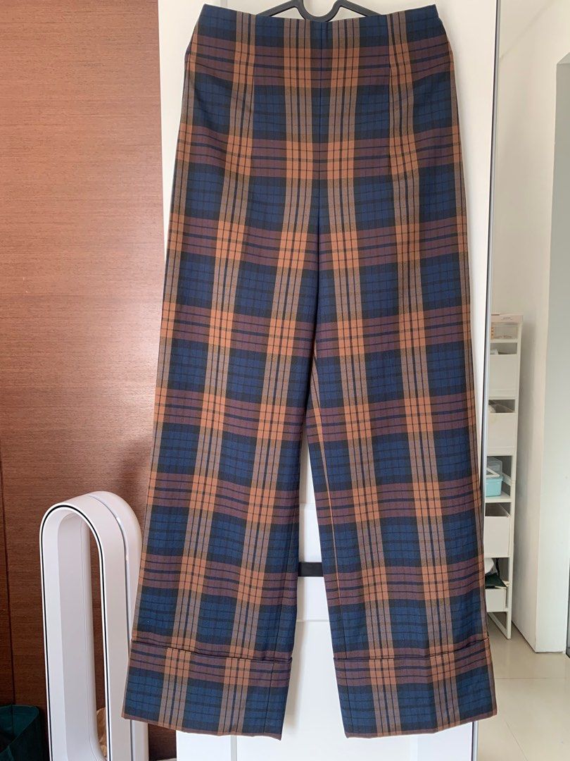 Checked best sale pants zara