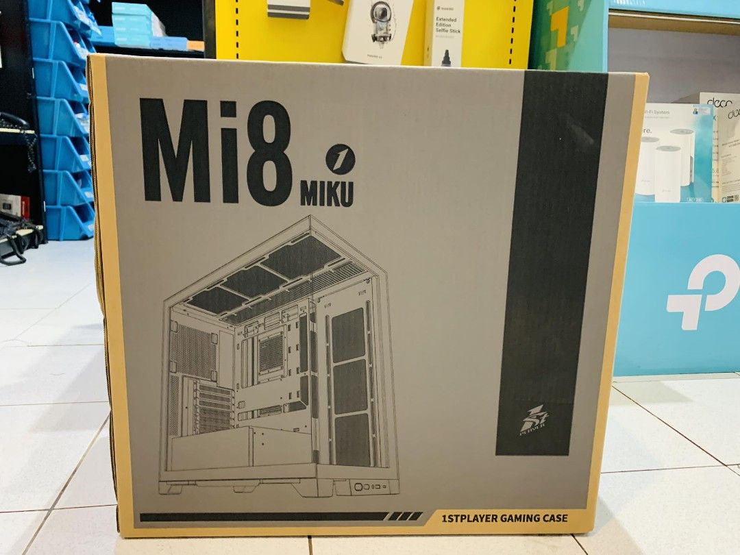 1STPLAYER Miku MI8 Gaming PC Case ATX Tempered Glass Front Side White ...