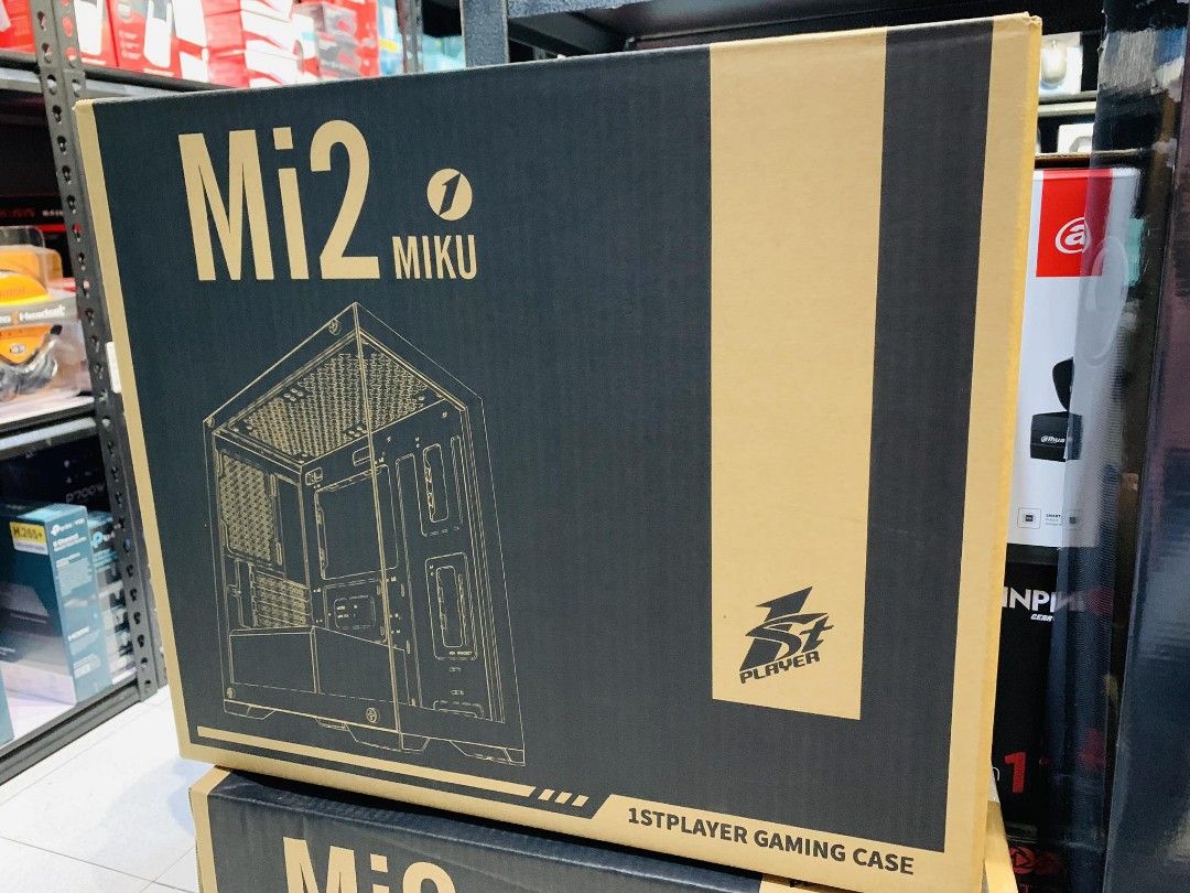1STPLAYER Miku MI2 Gaming PC Case M-ATX Tempered Glass Front Side White ...