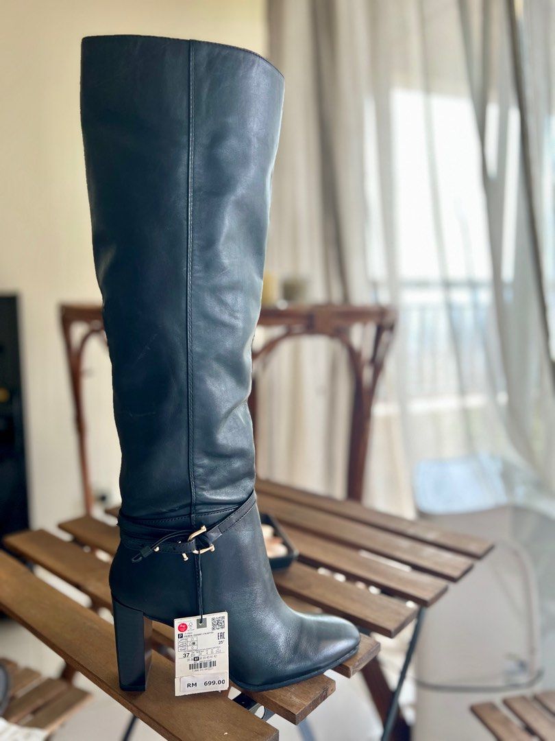 Zara blue sales collection leather boots