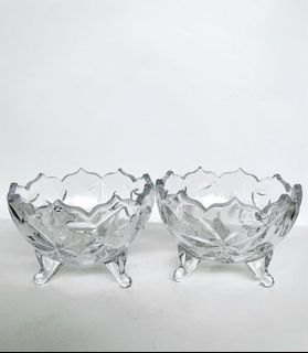 透明收納之美 - 水晶飾品收納糖果盆玻璃碗雙享套裝水晶聚寶盆2入一組