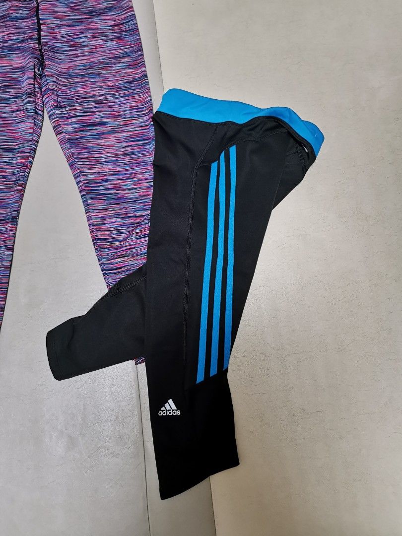 Adidas Sample Women's Size Small Leggings Climalite Black /Blue