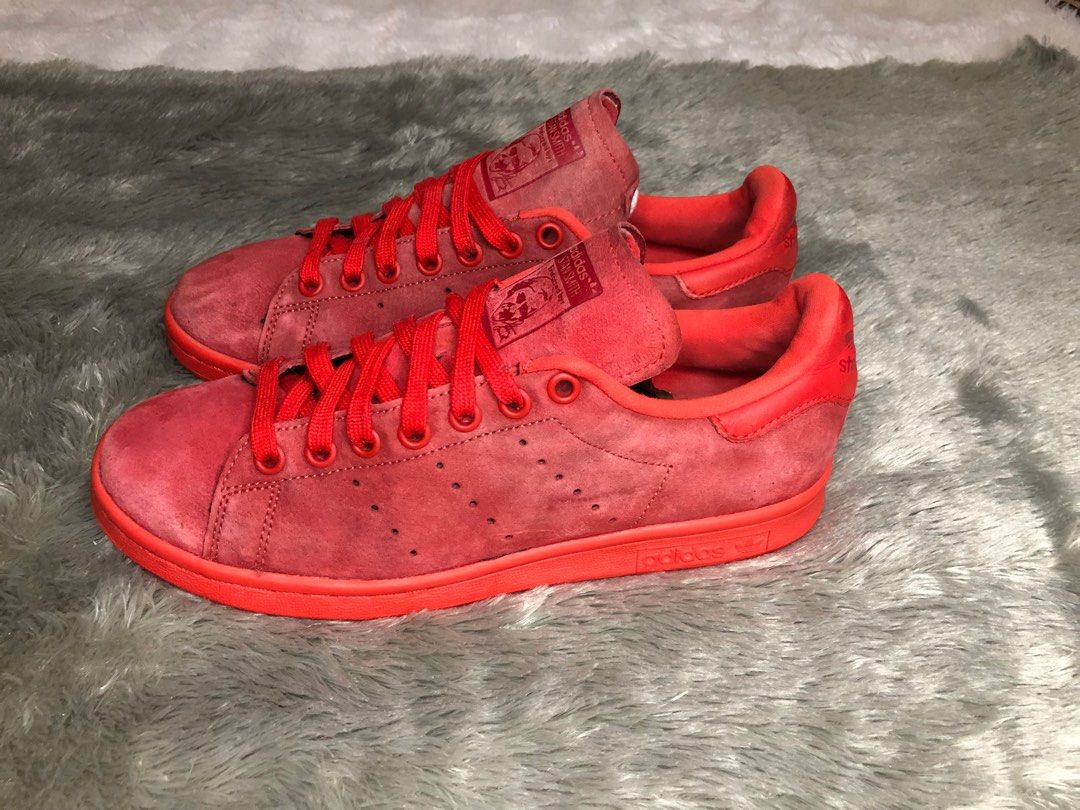 ADIDAS STAN SMITH RED VARSITY SUEDE Fesyen Pria Sepatu