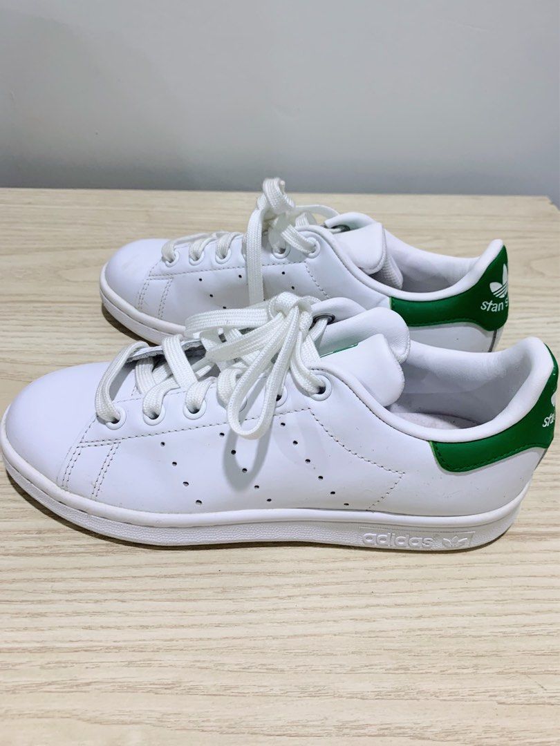 BRAND NEW Adidas Stan Smith Shoes Cloud White Green UK3.5