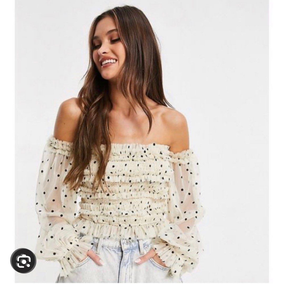 Bardot polka dot top online