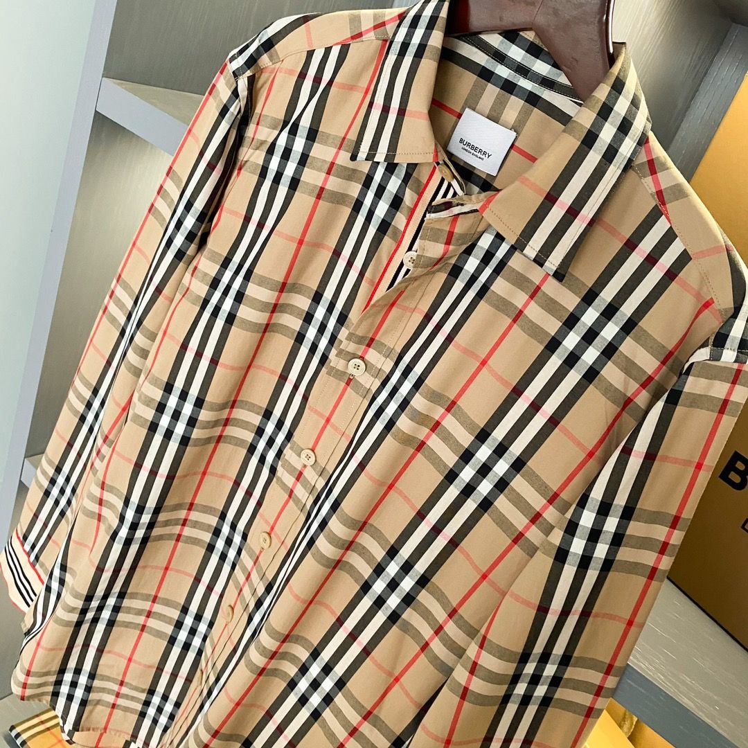 Burberry shirt clearance with plaid cuffs