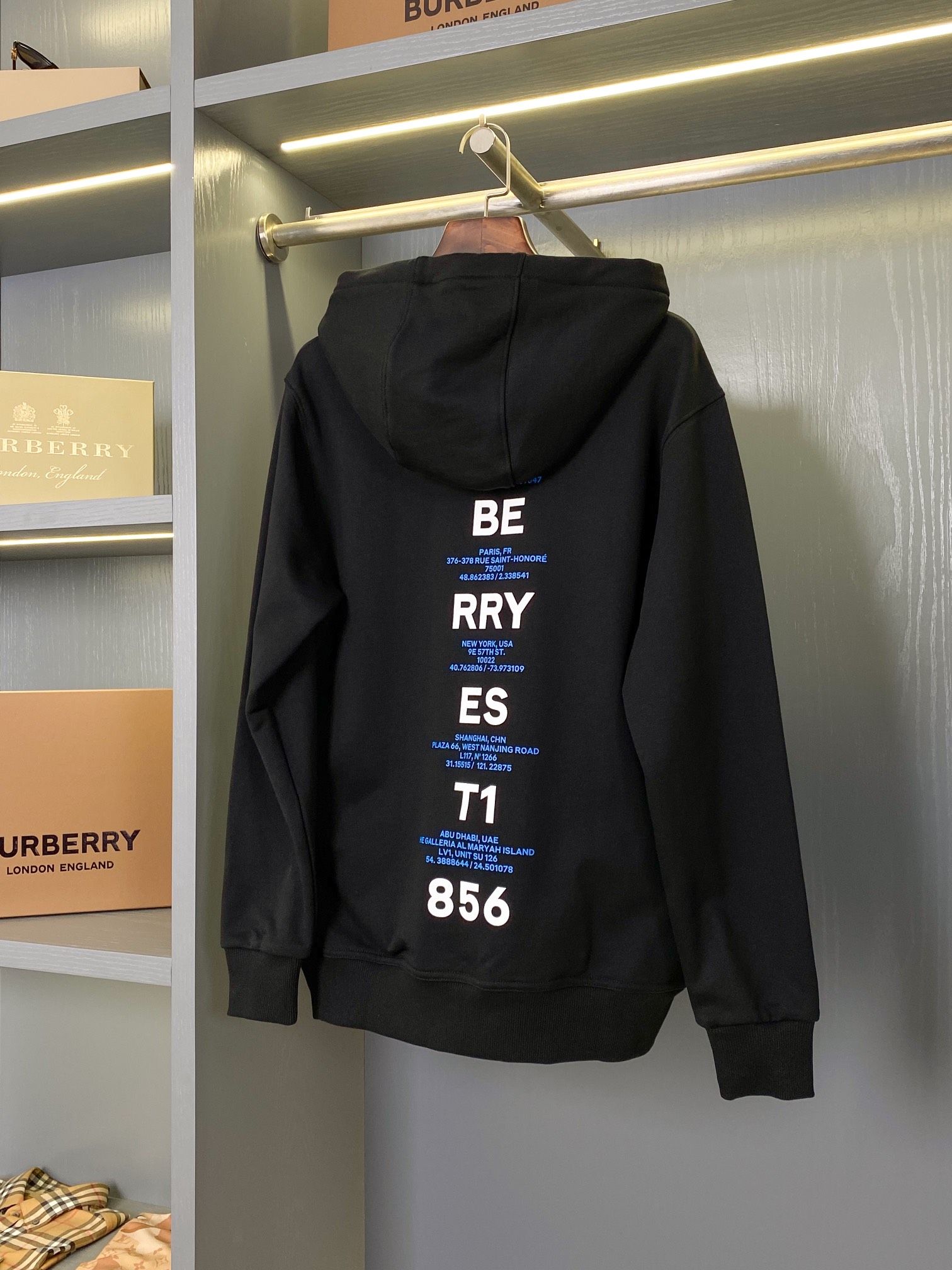 Authentic Burberry Mode Printed Cotton Sports Hooded Sweatshirt