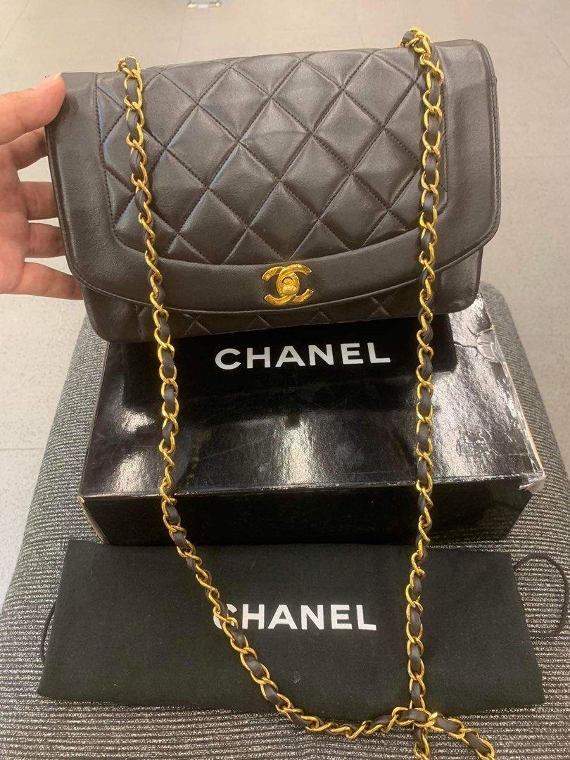Authentic CHANEL Quilted Lambskin DIANA Flap Crossbody Chain Bag, Luxury,  Bags & Wallets on Carousell