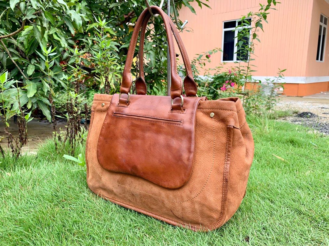 Roots leather sales tote