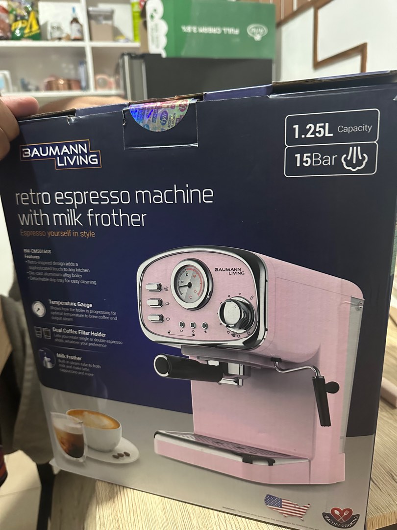 Baumann Living Retro Espresso Machine, TV & Home Appliances, Kitchen