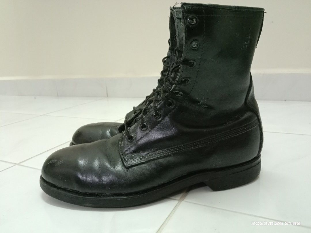 Biltrite ANSI Z41.1-1967/75 Men 8R US Combat Boots Black Leather Steel Toe