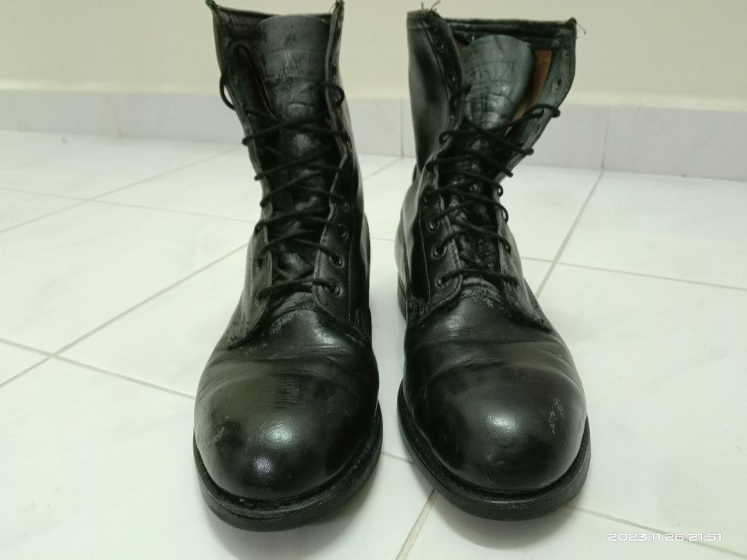 Biltrite ANSI Z41.1-1967/75 Men 8R US Combat Boots Black Leather Steel ...