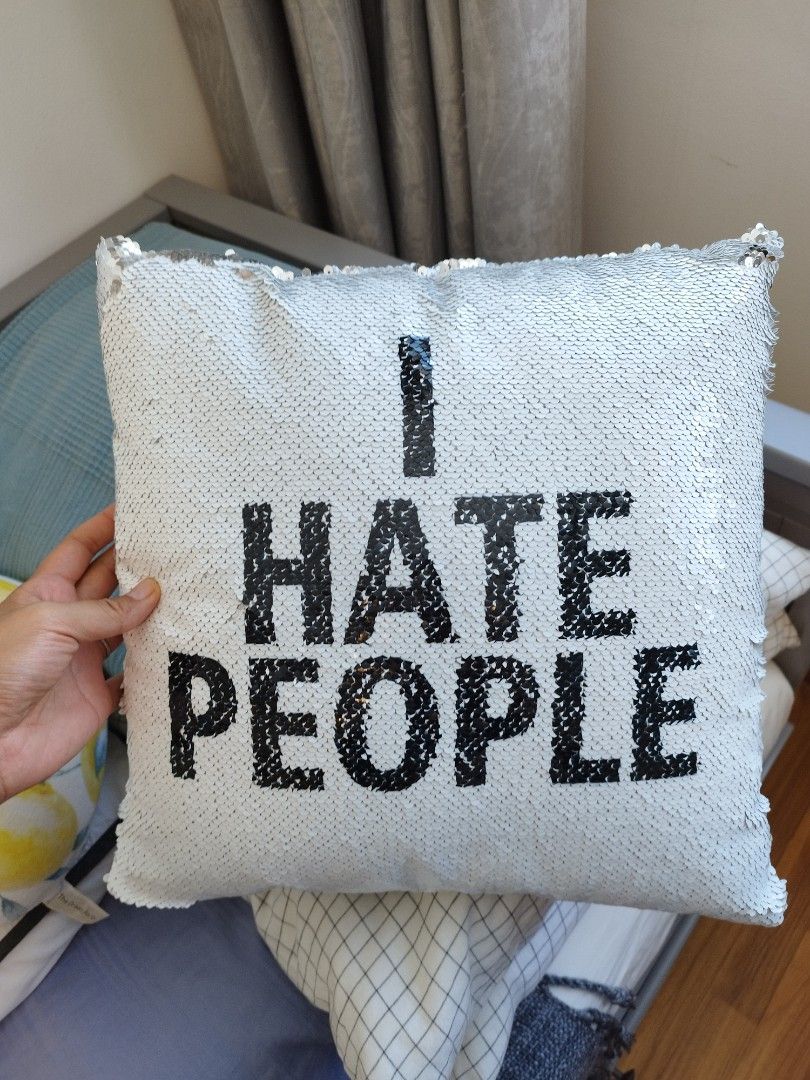 I hate 2025 everyone sequin pillow