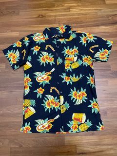 BN Black Floral Hawaiian Shirt Beach Wear