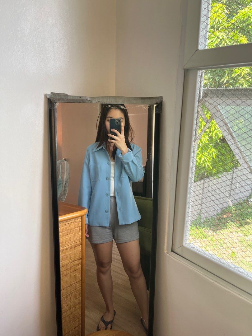 Bossini pastel blue blazer Women s Fashion Coats Jackets and