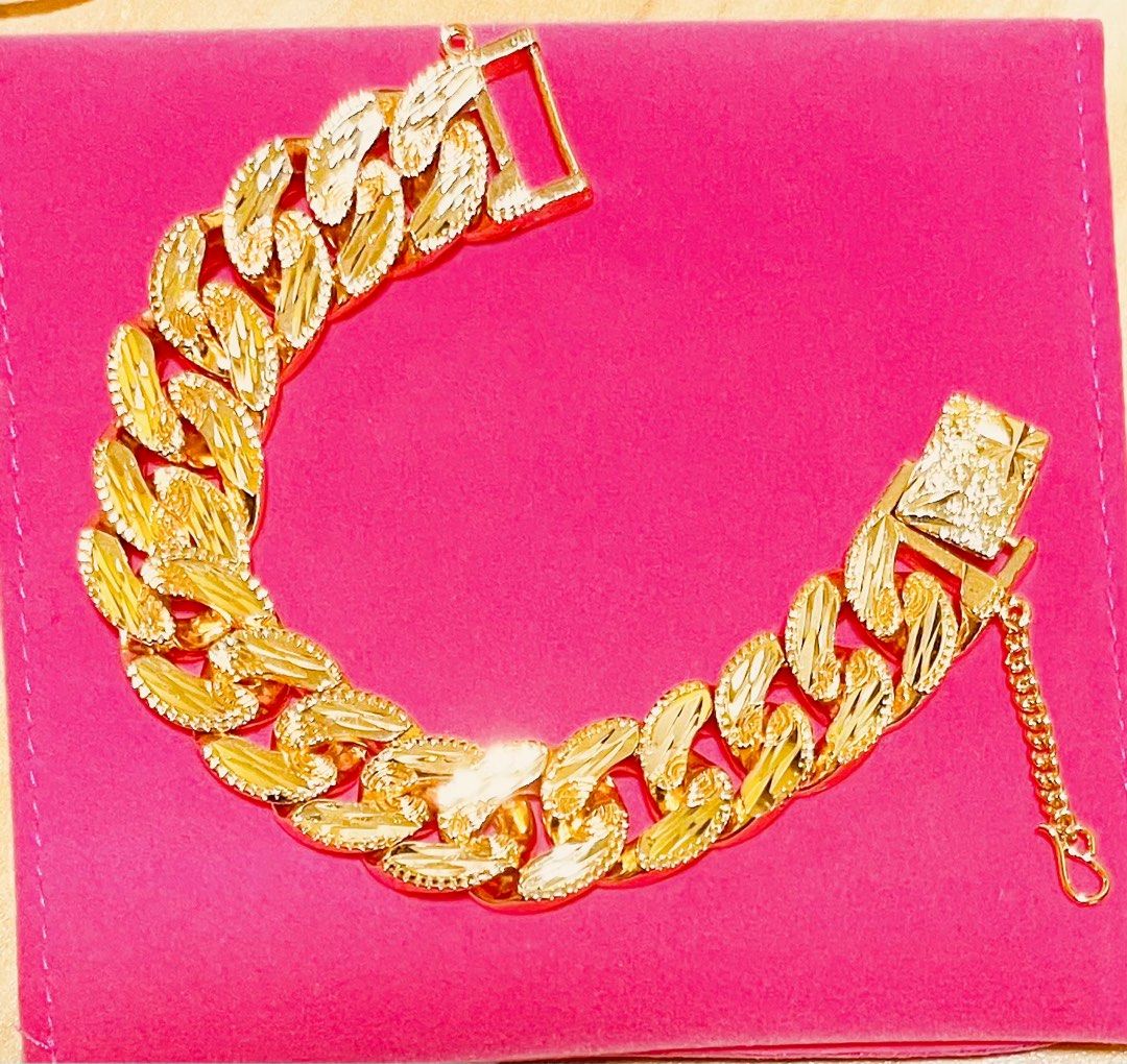 Mens diamond discount cut gold bracelet