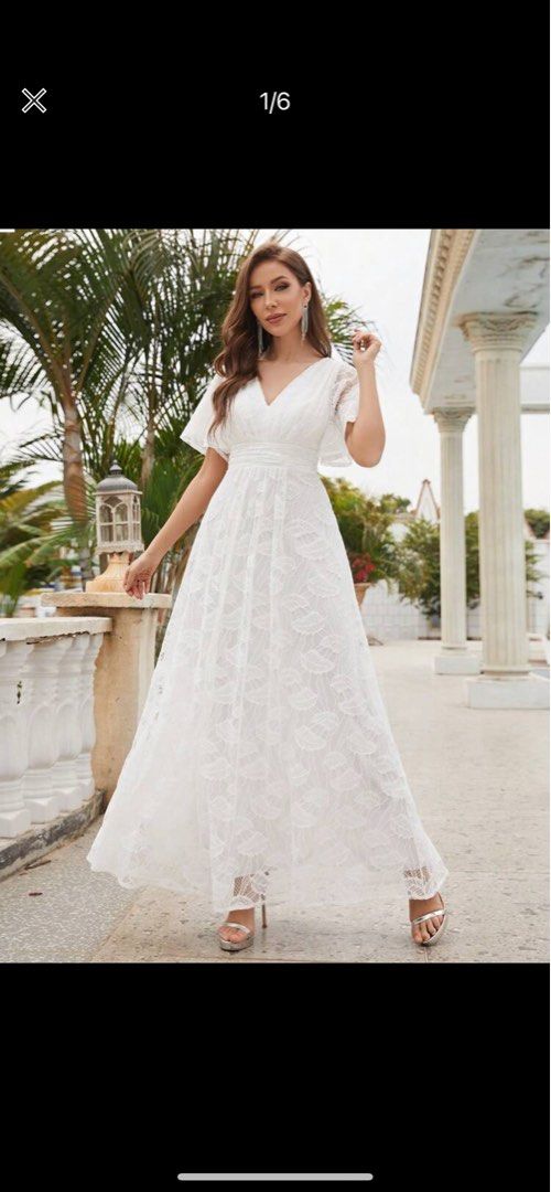 Butterfly Sleeve A Line Wedding Dress