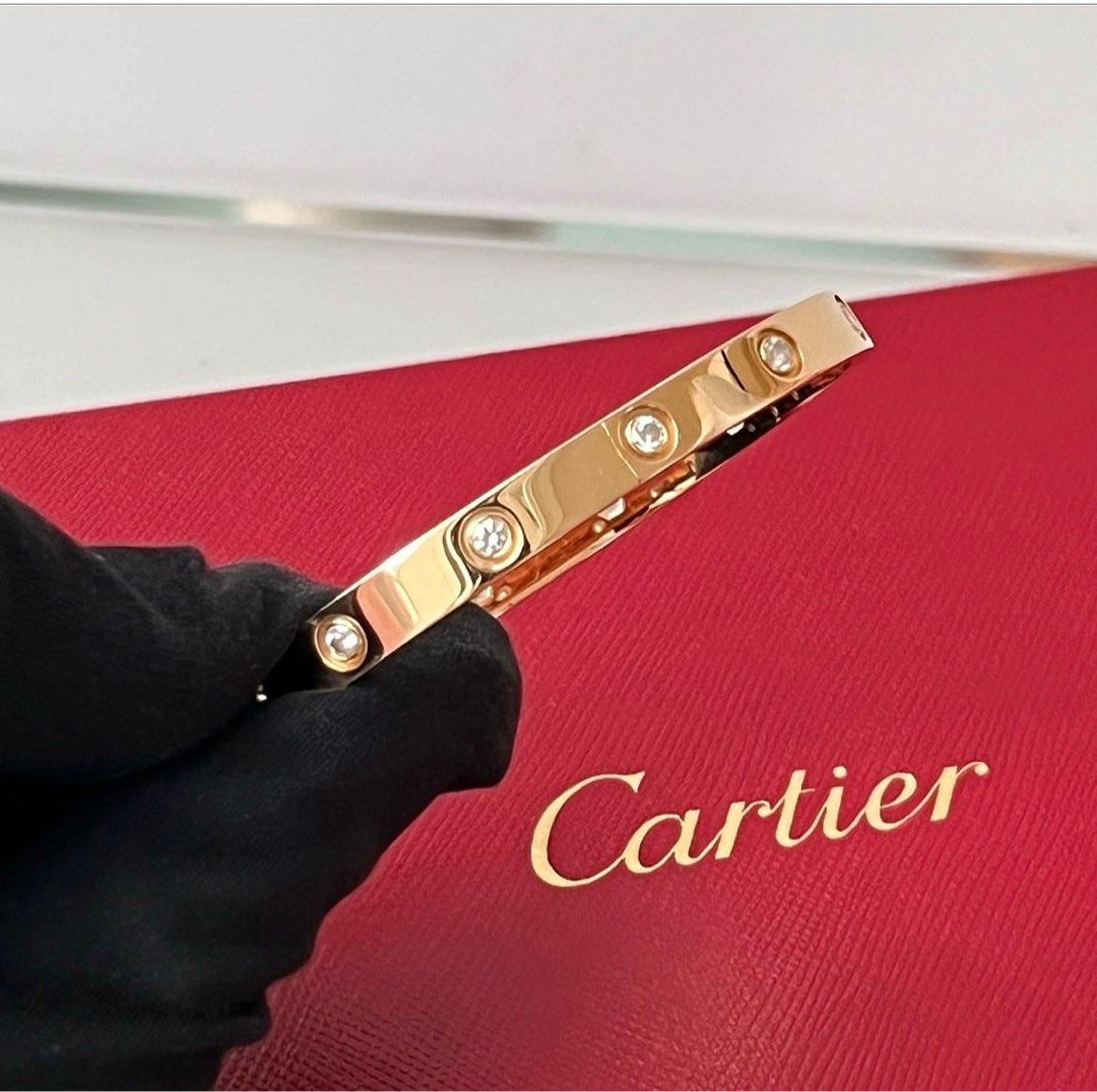 Cartier 10 Diamond Love Bracelet Rose Gold 17 Women s Fashion