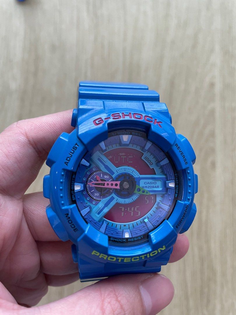 CASIO G SHOCK HYPER COLORS ANALOG DIGITAL DISPLAY WATCH GA 110HC 2A GA110HC