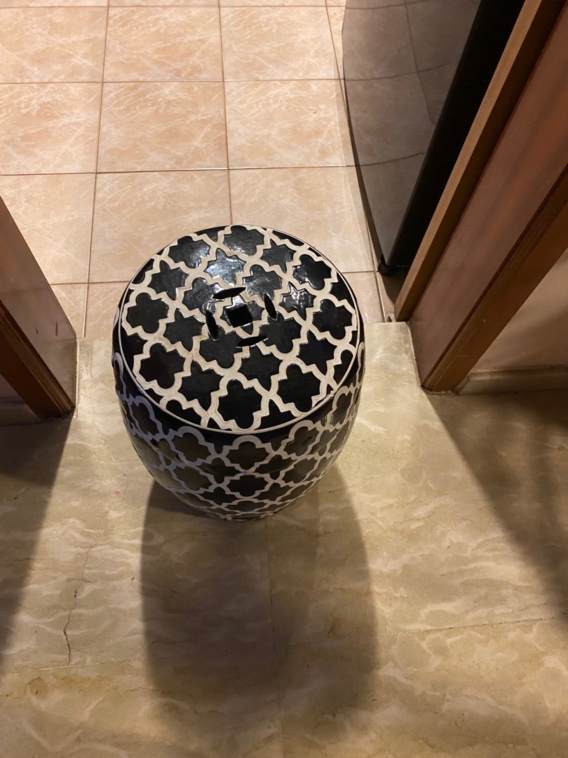 Ceramic drum stool, Furniture & Home Living, Furniture, Other Home