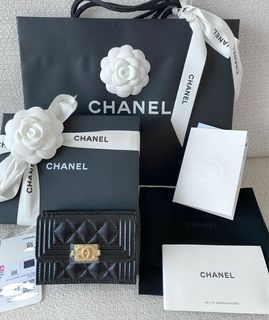 Free mailing Brand New Chanel Boy Small Flap Wallet with card