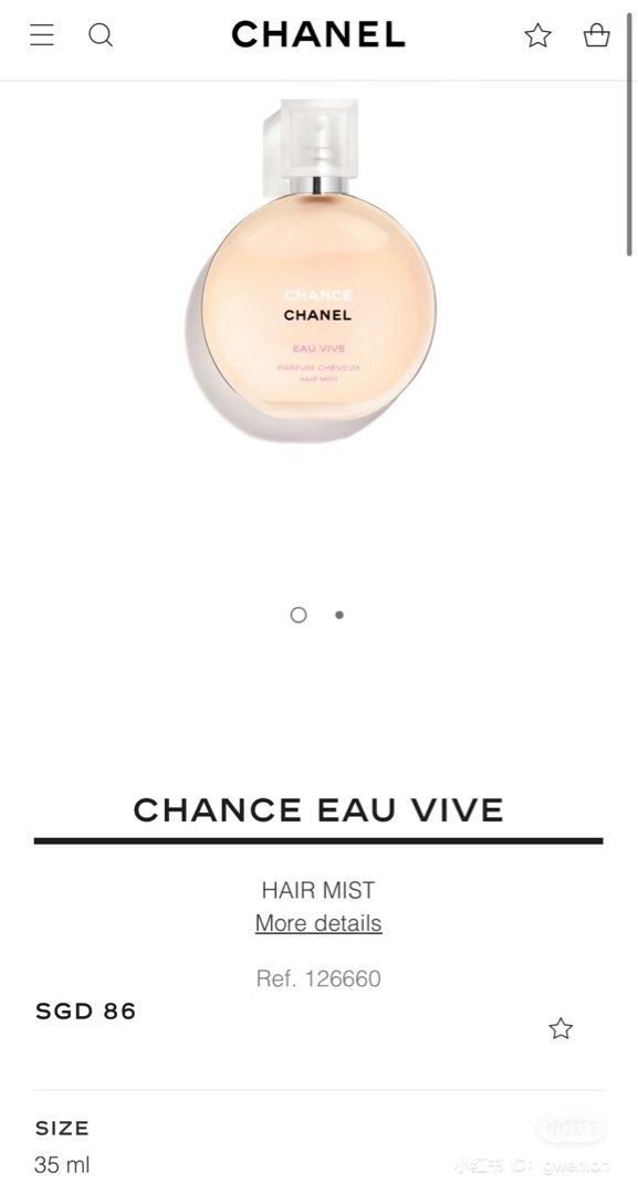 CHANEL Chance Eau Vive hair mist, Beauty & Personal Care, Fragrance &  Deodorants on Carousell