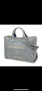 NEW Chanel AS3351 B08435 NI687 Deauville Medium Shopping Bag Beige