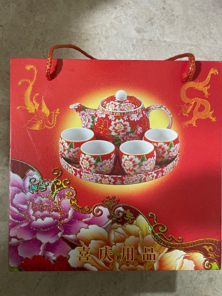 Chinese tea set for weddings, Furniture & Home Living, Kitchenware