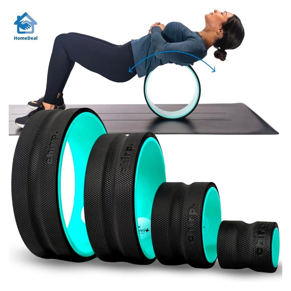 Chirp Wheel Back Stretcher w Foam Padding Set of 4 Body Roller