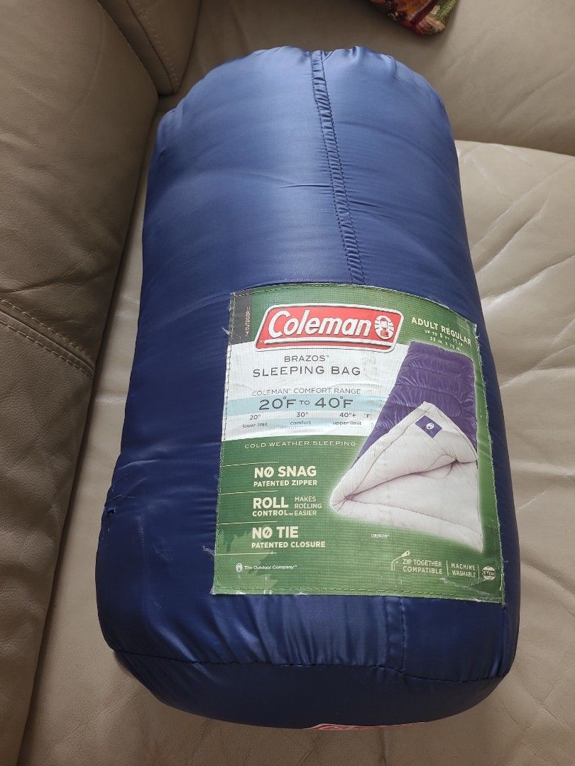 Coleman Brazos Sleeping Bag, Sports Equipment, Hiking & Camping on