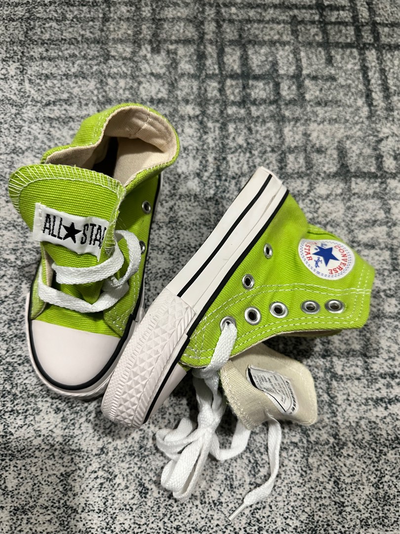 Neon green kids converse store